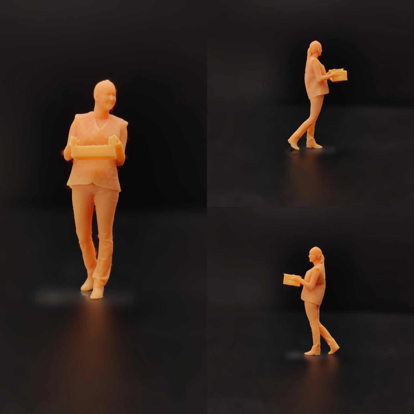 1/64 1/43 Scale Model Resin The Box Carrying Tallyman Carries The Box Uncolored Miniature Diorama Hand-painted T624 T625 T626