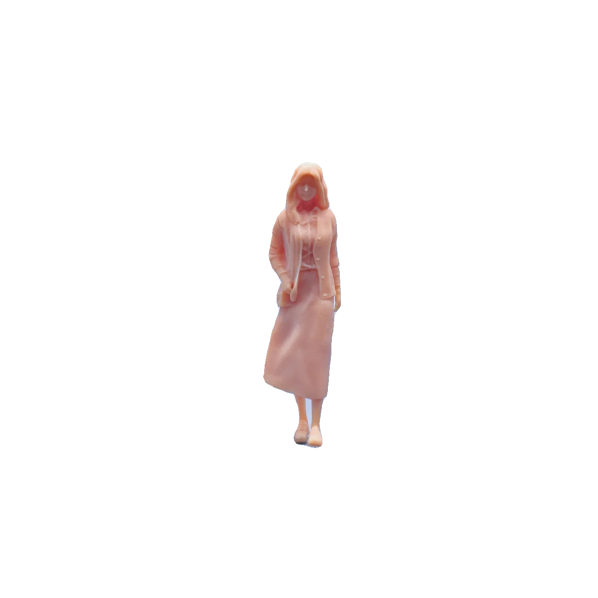 1/64 1/43 Figurines Scale Model Resin Long Skirt Shoulder Bag for Women Uncolored Miniatures Diorama Hand-painted V419
