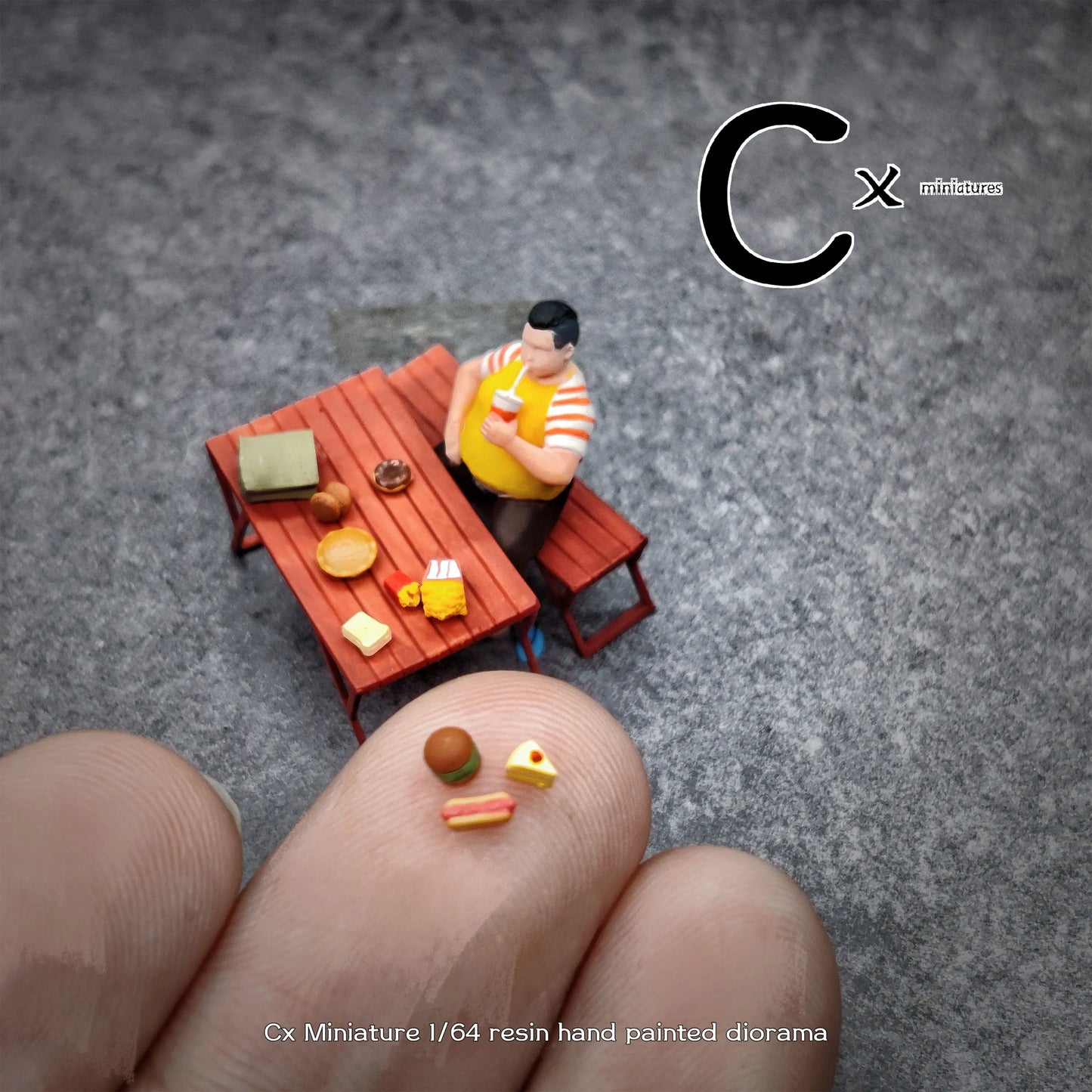 Cx Miniatures Diorama 1/64 Scale Figurines Model Mai Xiaopang's Lunch Collection Hand-painted