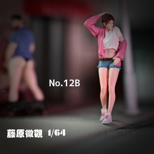 Fujiwara Miniature Diorama 1/64 Scale Figurines Model No.12B Urinary Urgency and Embarrassment Collection Miniature Hand-painted