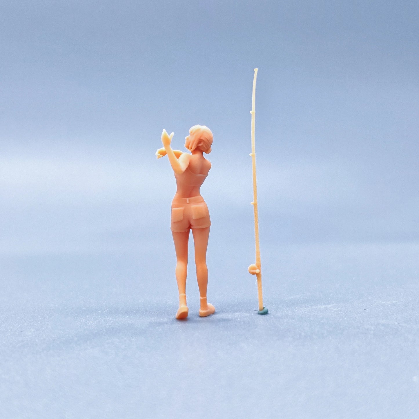 1/64 1/43 Figurines Scale Model Resin Fishing Swing Rod Girl Uncolored Miniatures Diorama Hand-painted V602