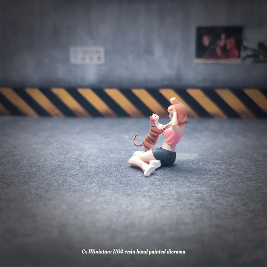 Cx Miniatures Diorama 1/64 Scale Figurines Model Doumao Girl 02 Realistic Characters Collection Hand-painted