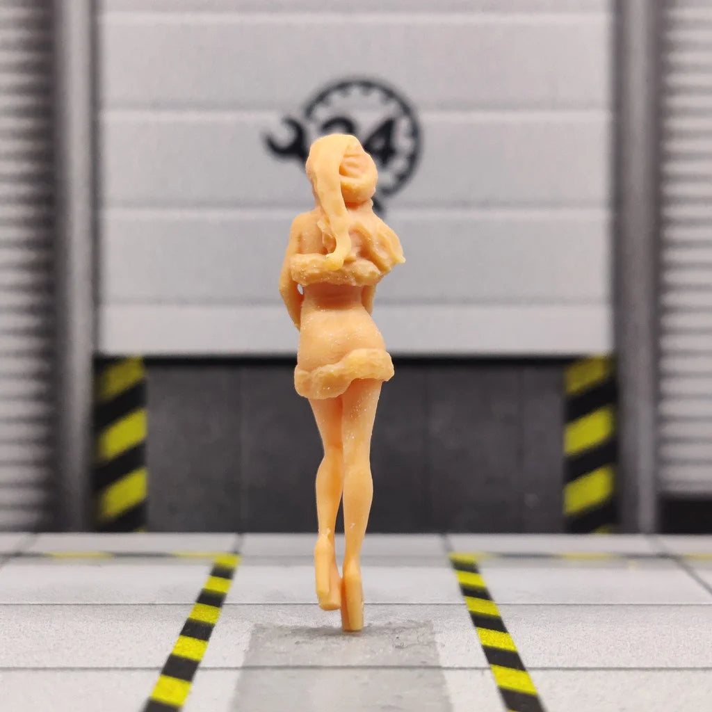 1/64 1/43 Scale Model Resin Christmas Sexy GirlUncolored Miniature Diorama Hand-painted S534