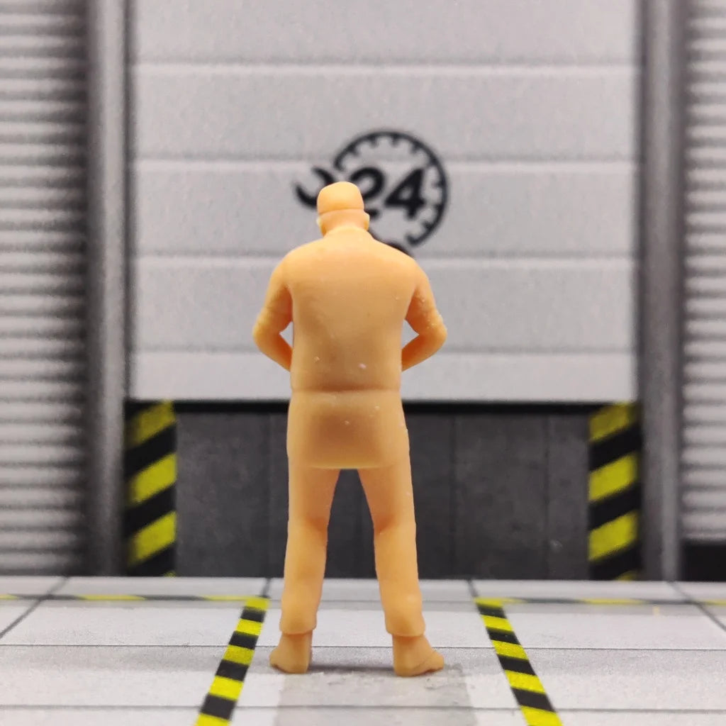 1/64 1/43 Scale Model Resin Male with Large Beard and Glasses In VestUncolored Miniature Diorama Hand-painted S536