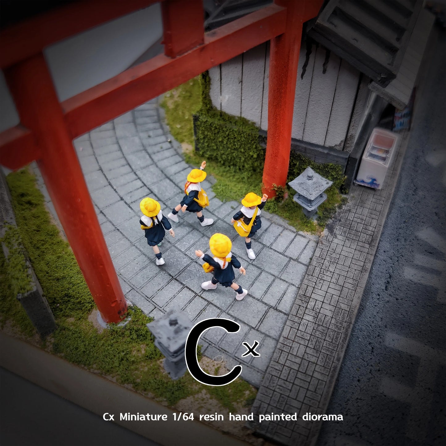Cx Miniatures  1/64 Scale Figurines Model Little Yellow Hat Quartet Collection Miniature Hand-painted