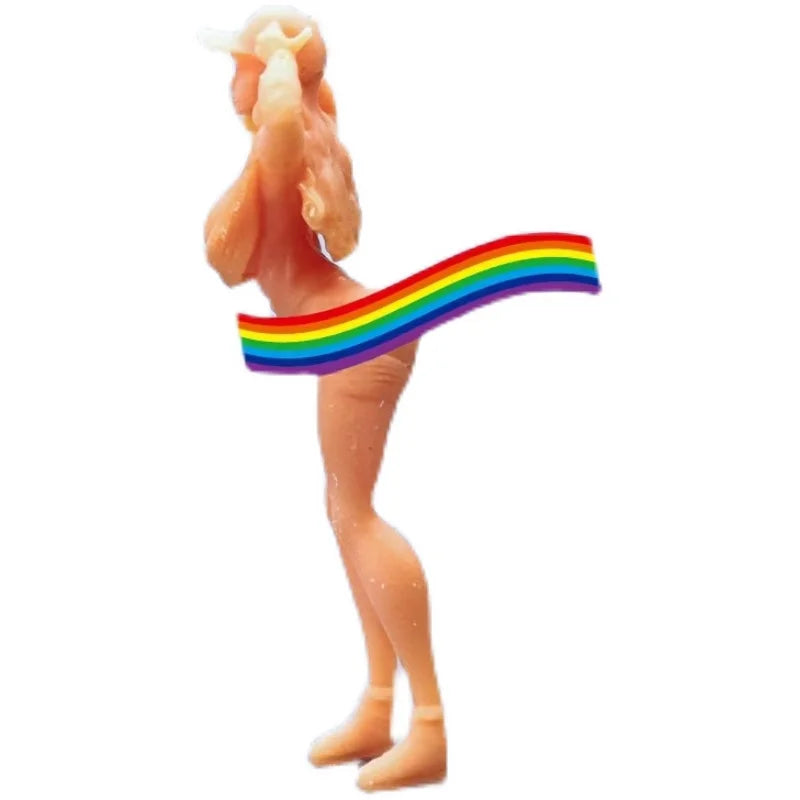 1/64 1/43 Figurines Scale Model Resin Girls with Hips Up Against The Wall Uncolored Miniatures Diorama Hand-painted S638