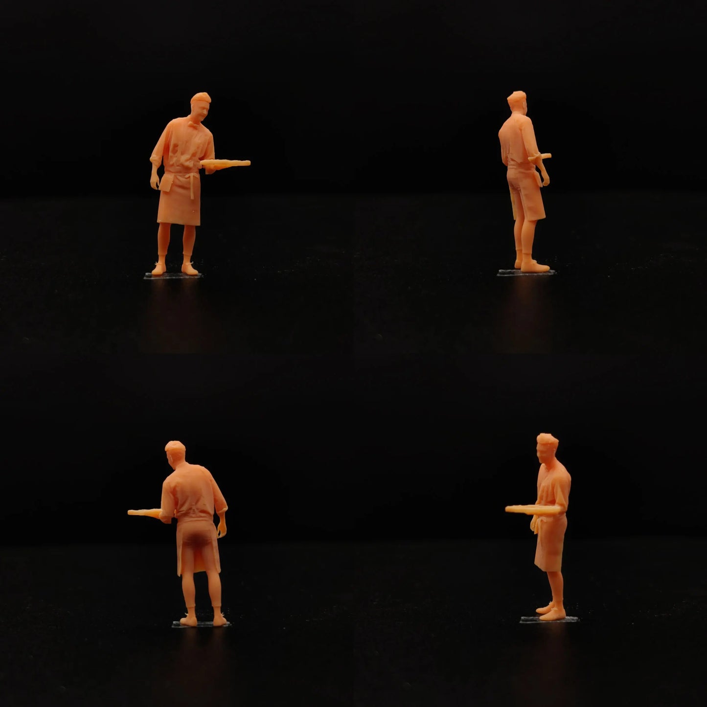 1/64 1/43 Scale Model Resin Waiter Uncolored Miniature Diorama Hand-painted T717 T718