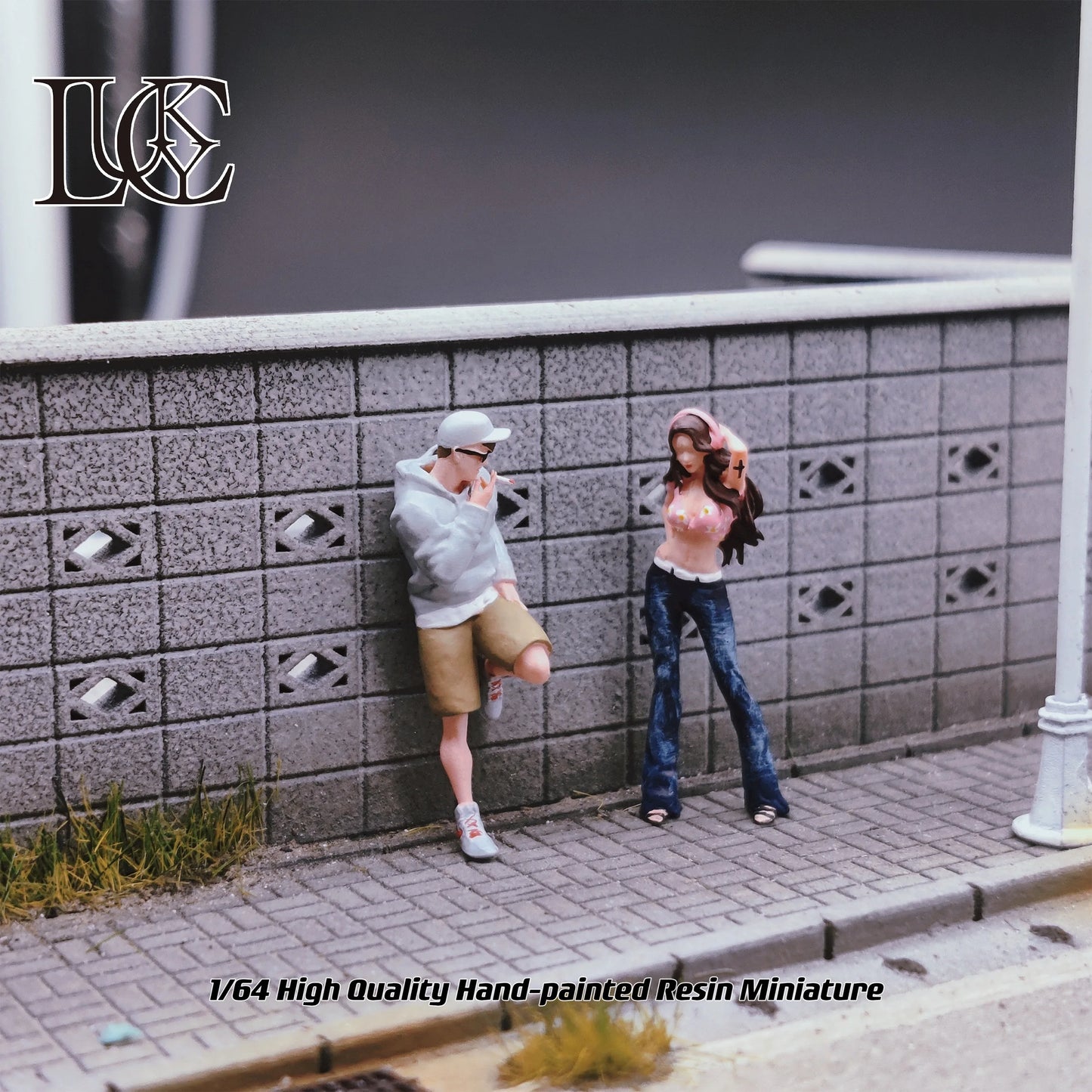 Lucky Studio Diorama 1/64 Scale Figurines Model Posture Oriented Men and Head Touching Women Collection Miniature Hand-painted