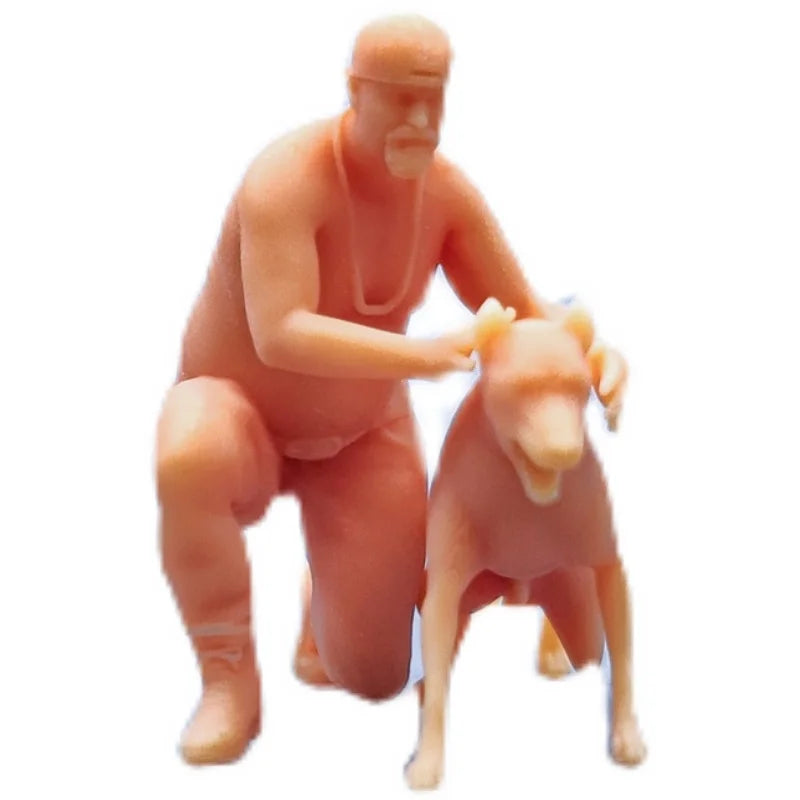 1/64 1/43 Figurines Scale Model Resin A Man Who Trains Dogs Uncolored Miniatures Diorama Hand-painted V116