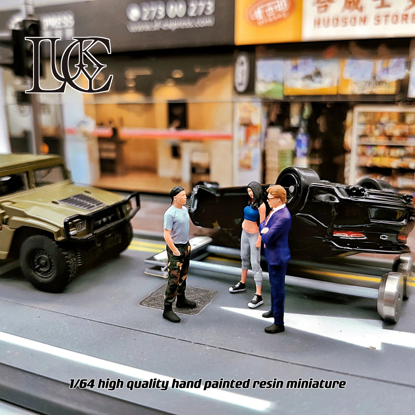 Lucky Studio Diorama 1/64 Scale Figurines Model The Three People in Dispute Collection Miniature Hand-painted