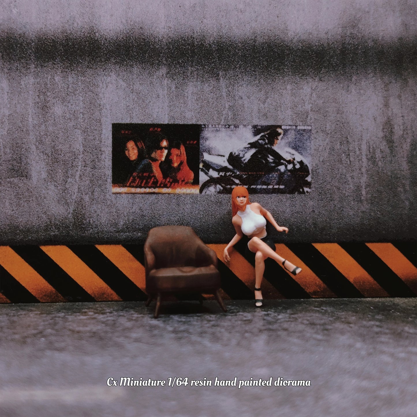 Cx Miniatures Diorama 1/64 Scale Figurines Model Female Boss&chair Collection Hand-painted