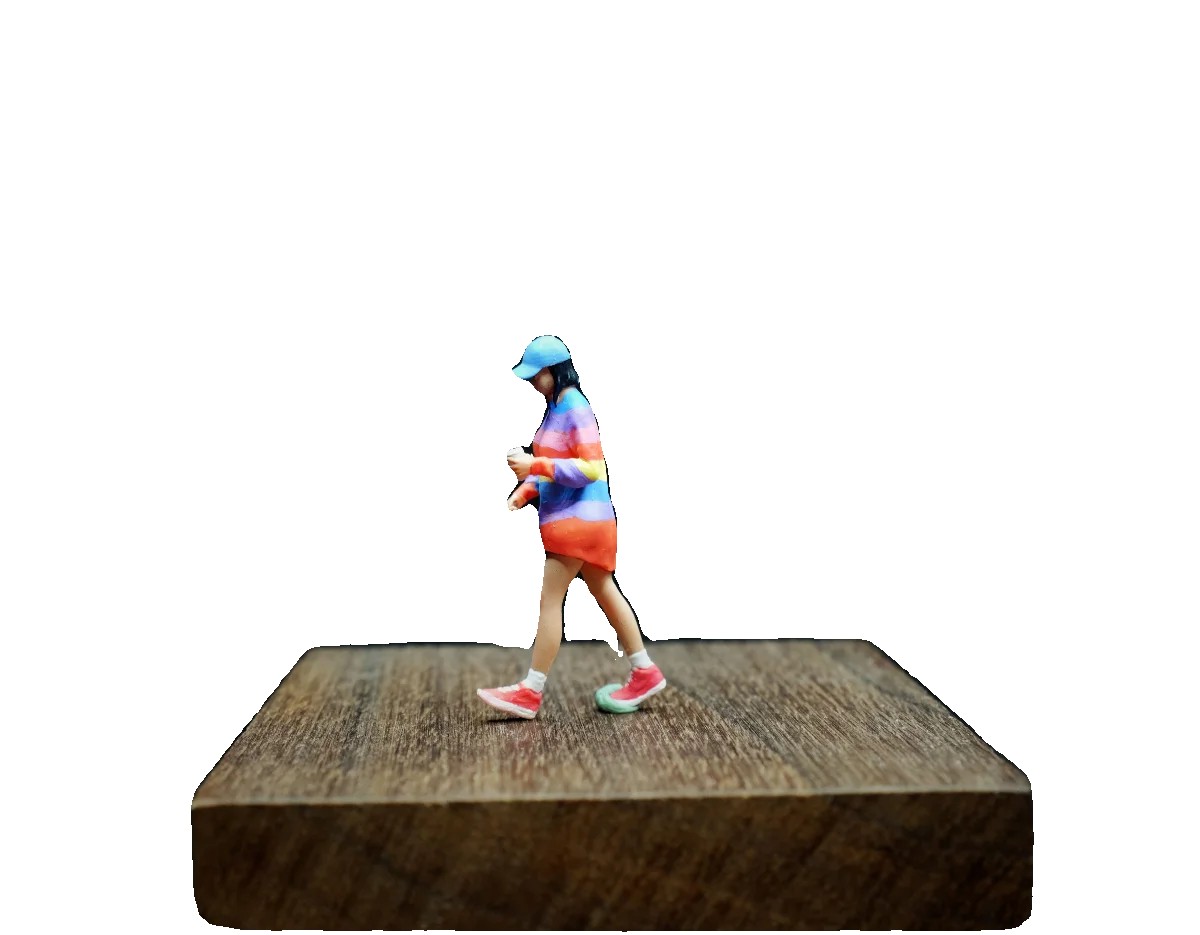 SZ Produced 1/64 Street Rainbow Sweater Fashion Girl Series Car Model Doll Ornament