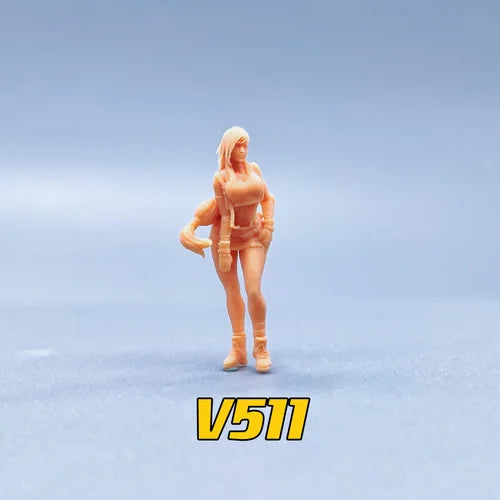 1/64 1/43 Figurines Scale Model Resin Tifa Uncolored Miniatures Diorama Hand-painted V511 V512