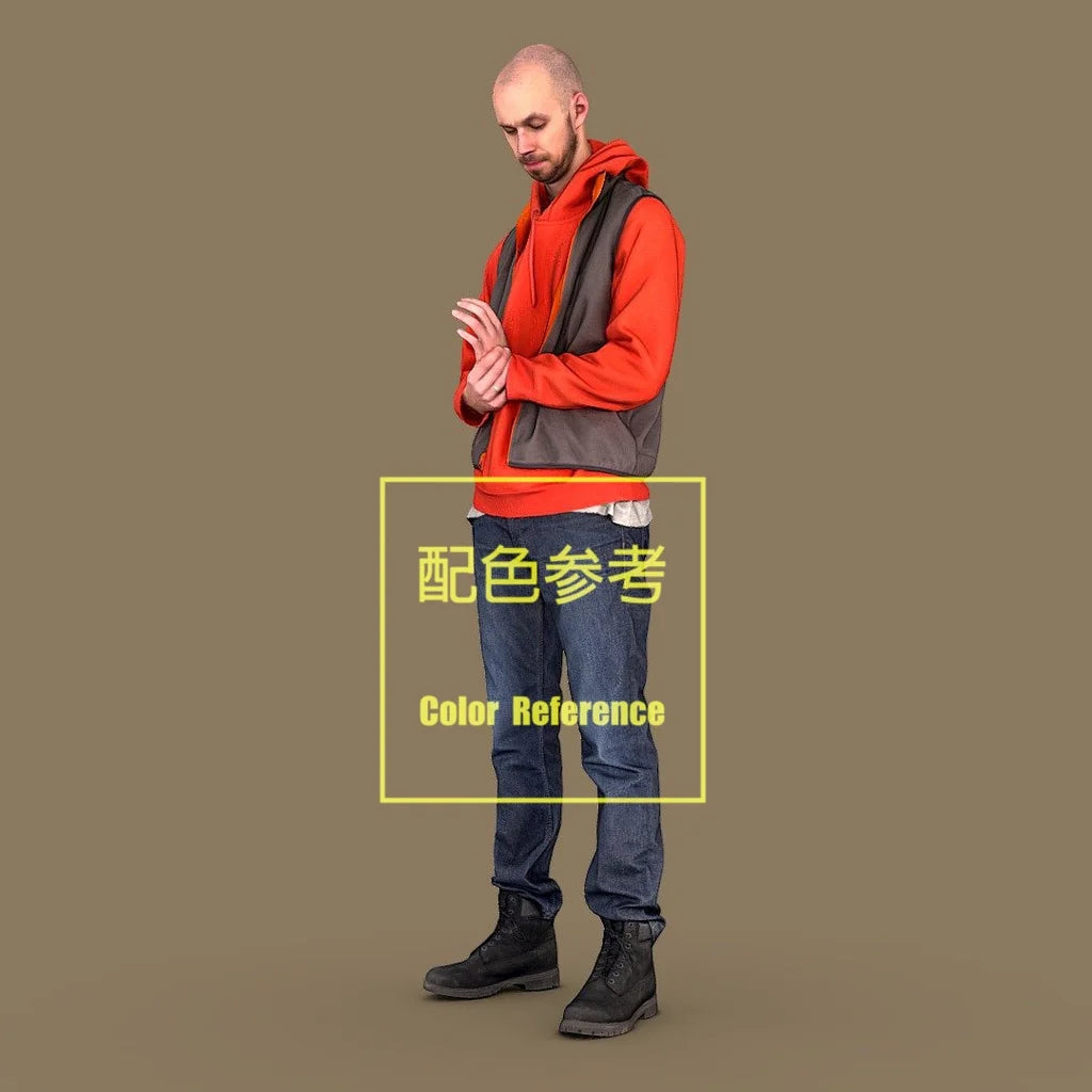 1/64 1/43 Scale Model Resin A Man Fiddling with His FingersUncolored Miniature Diorama Hand-painted T113