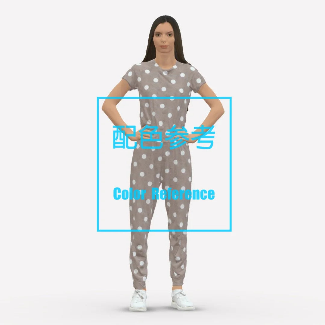 1/64 1/43 Figurines Scale Model Resin A woman standing in a polka dot nightgown Uncolored Miniatures Diorama Hand-painted V201