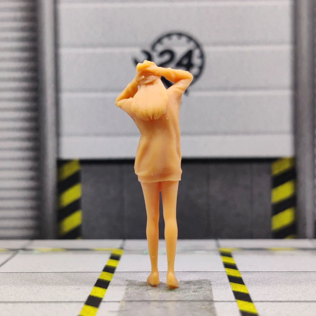 1/64 1/43 Scale Model ResinKnit Hat and Wrap Hip Sweater (female)Uncolored Miniature Diorama Hand-painted T106