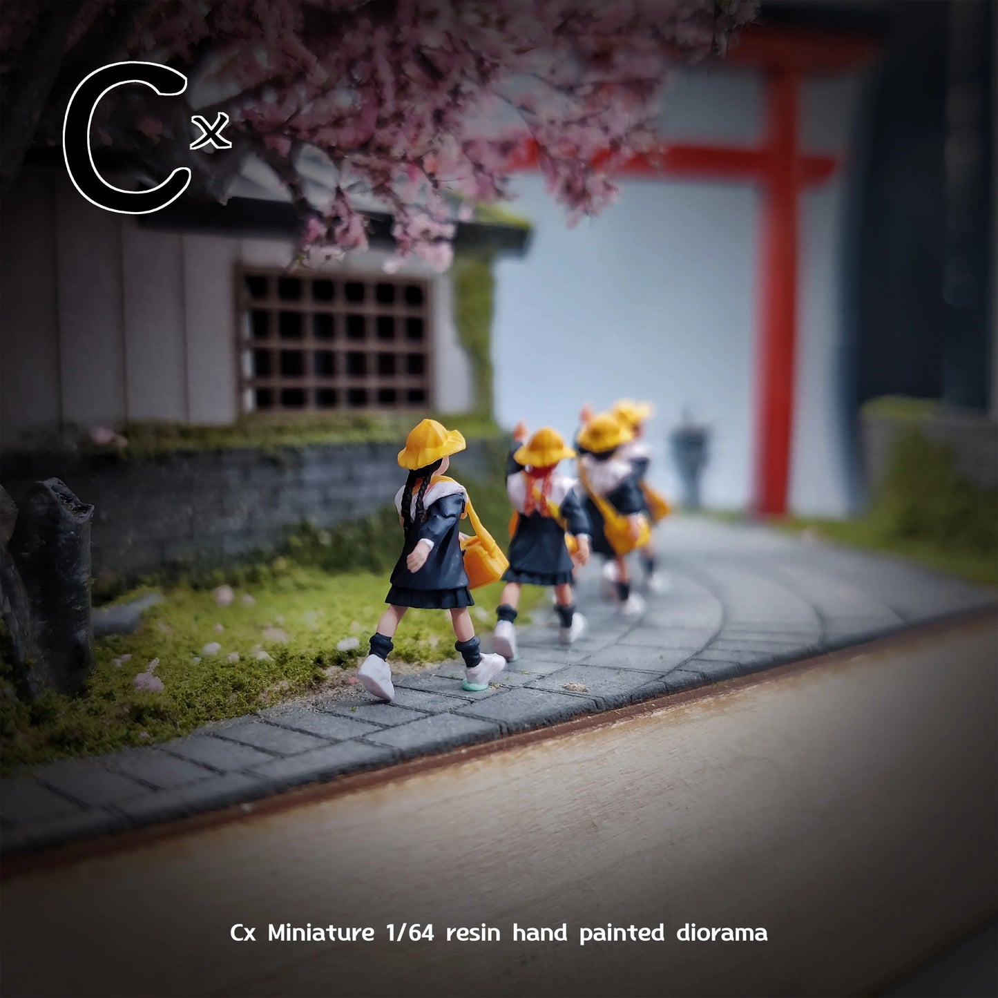 Cx Miniatures  1/64 Scale Figurines Model Little Yellow Hat Quartet Collection Miniature Hand-painted
