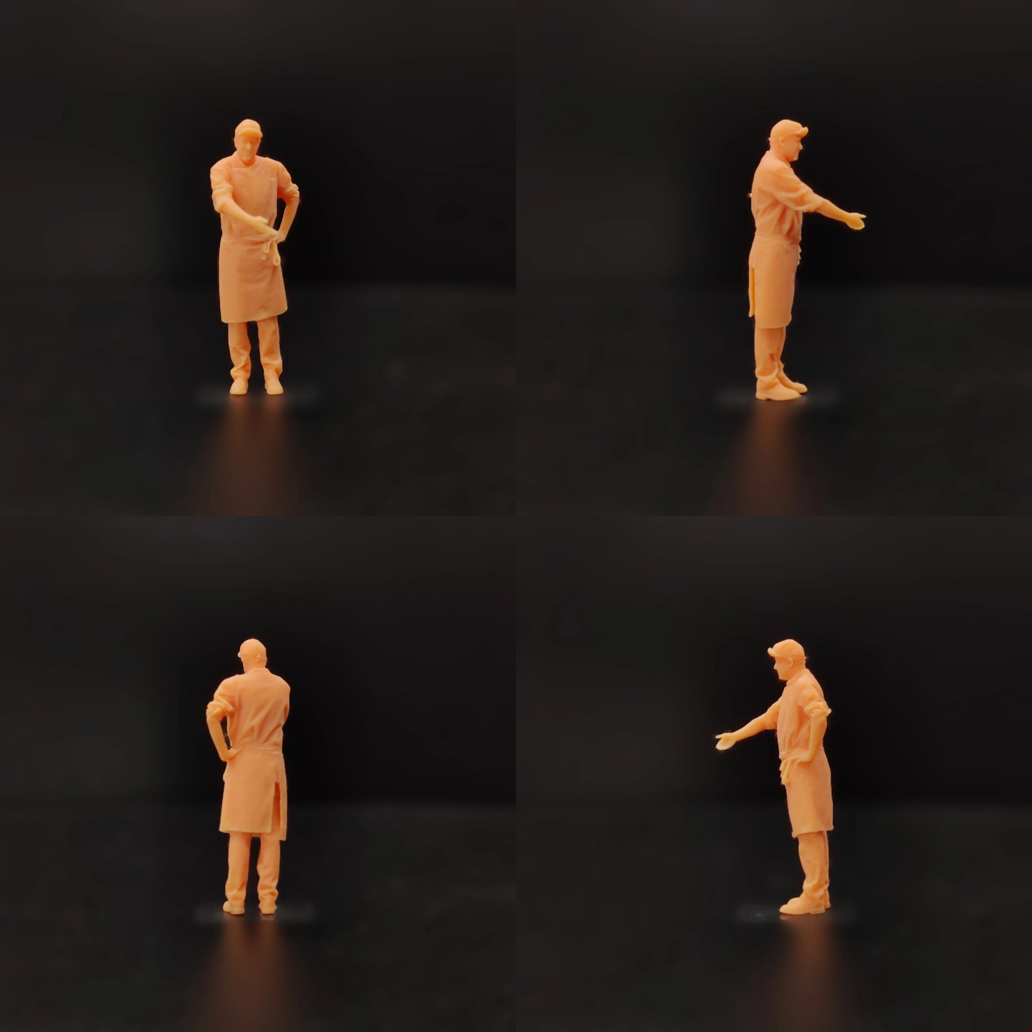 1/64 1/43 Scale Model Resin Chef Waiter Please Taste This Way Uncolored Miniature Diorama Hand-painted