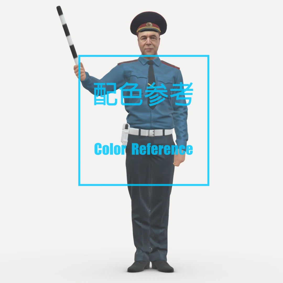 1/64 1/43 Figurines Scale Model Resin Traffic Police Uncle Uncolored Miniatures Diorama Hand-painted L232