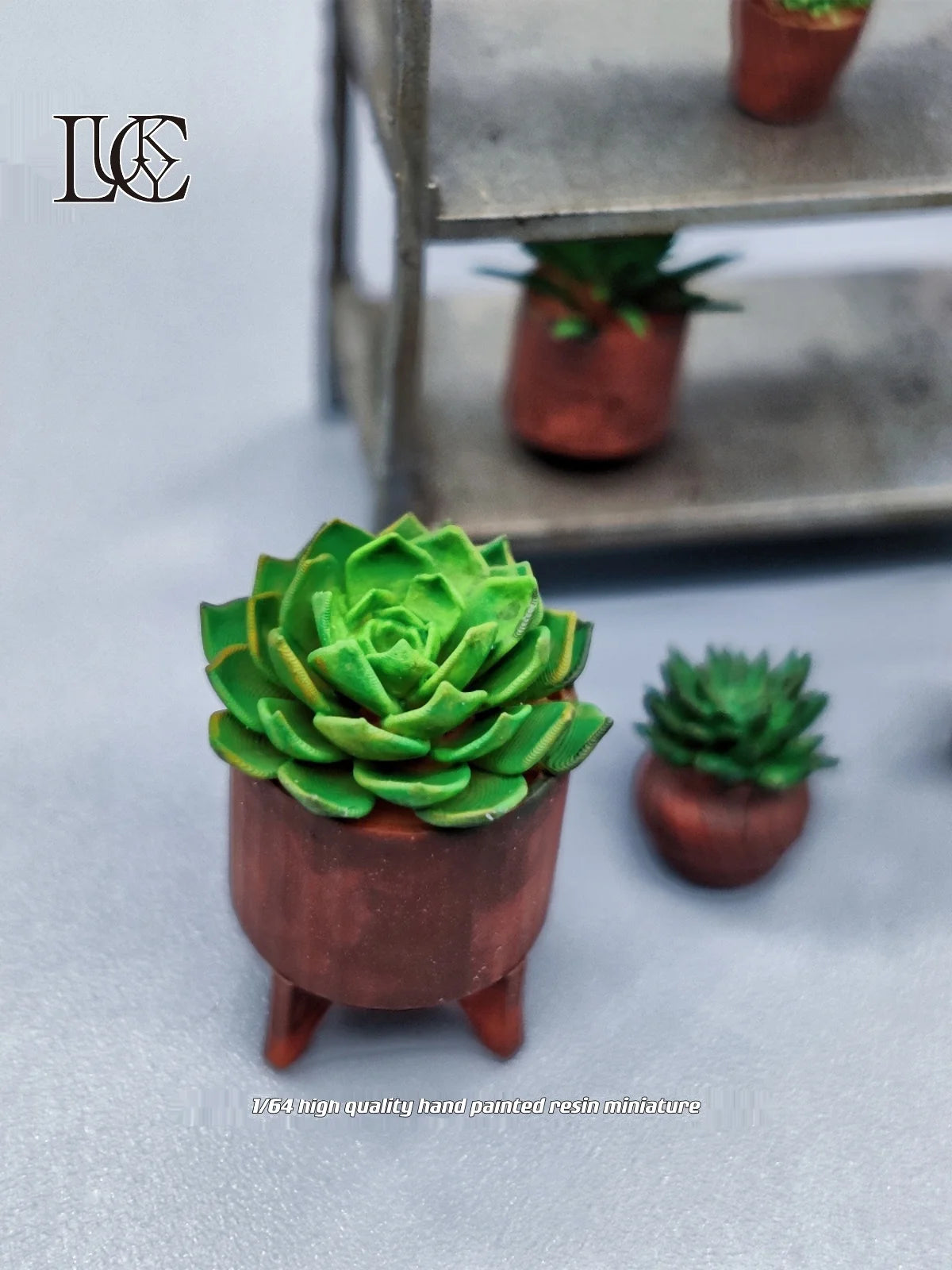 Lucky Studio Diorama 1/64 Scale Figurines Model Flower Farmer and Green Plant Set Collection Miniature Hand-painted