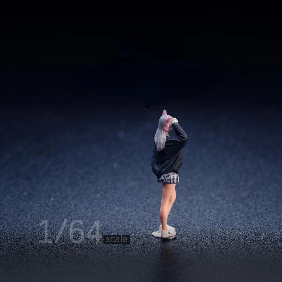 SZ Produced Diorama 1/64 Scale Figurines Model Cat Ear Girl Collection Miniature Hand-painted