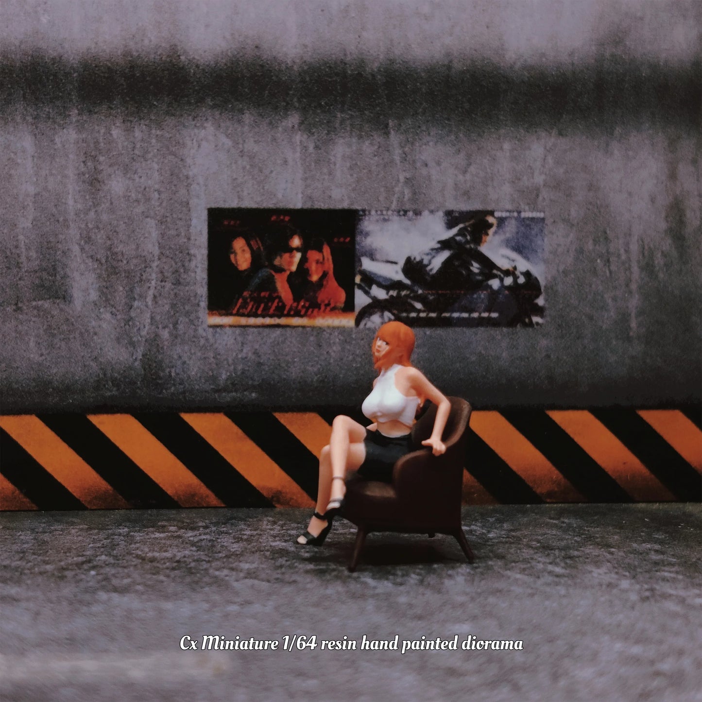 Cx Miniatures Diorama 1/64 Scale Figurines Model Female Boss&chair Collection Hand-painted
