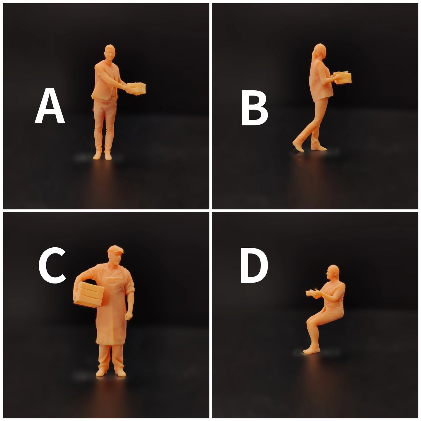 1/64 1/43 Scale Model Resin The Box Carrying Tallyman Carries The Box Uncolored Miniature Diorama Hand-painted T624 T625 T626