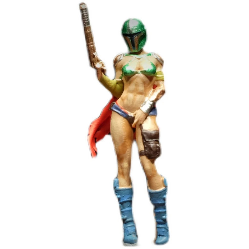 SZ Produced Diorama 1/64 Scale Figurines Model Mandalorian Female Warrior Film Characters Collection Miniature Hand-painted