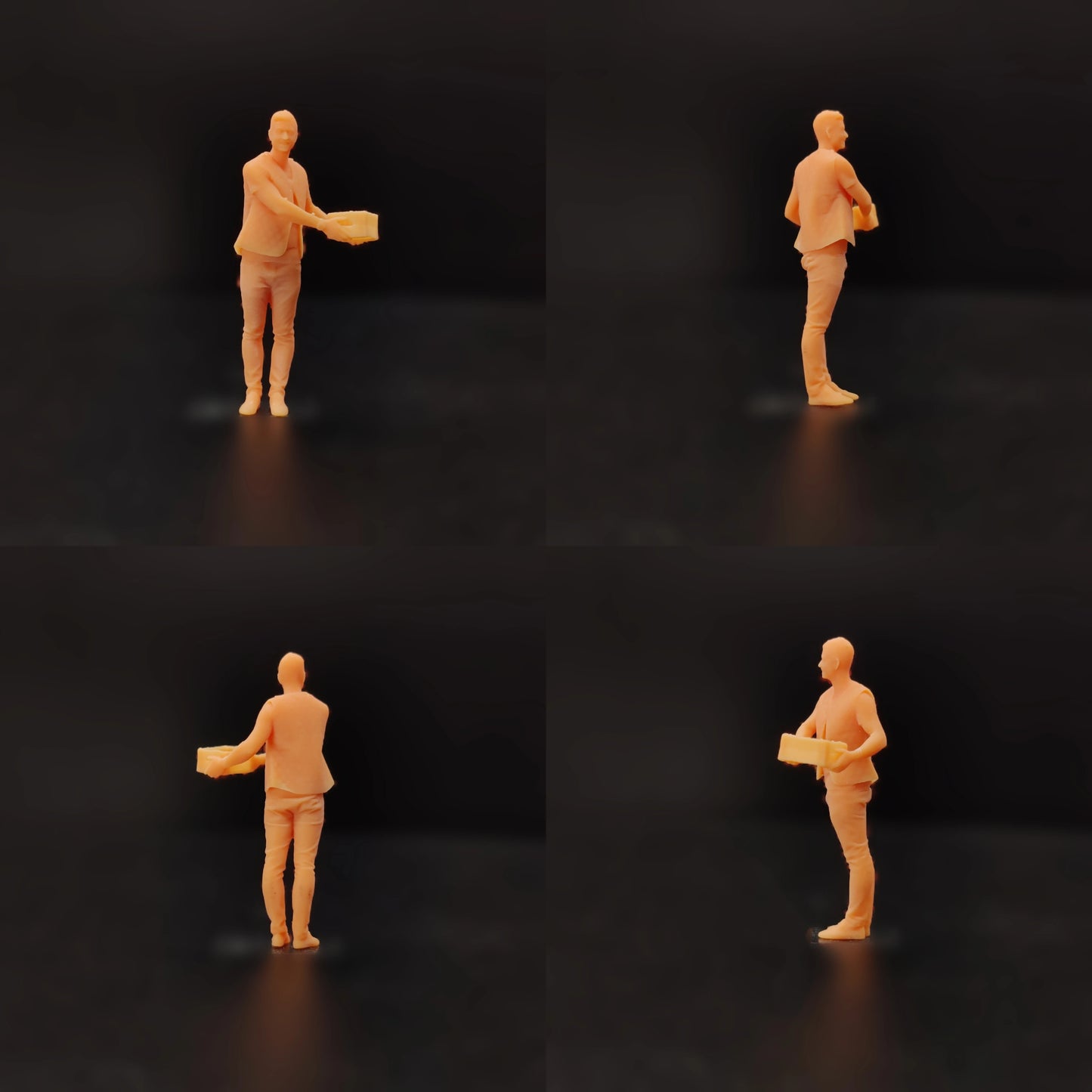 1/64 1/43 Scale Model Resin The Box Carrying Tallyman Carries The Box Uncolored Miniature Diorama Hand-painted T624 T625 T626