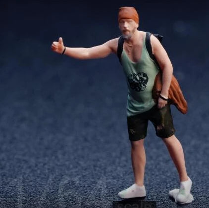 SZ Produced Diorama 1/64 Scale Figurines Model Bus stop man Collection Miniature Hand-painted