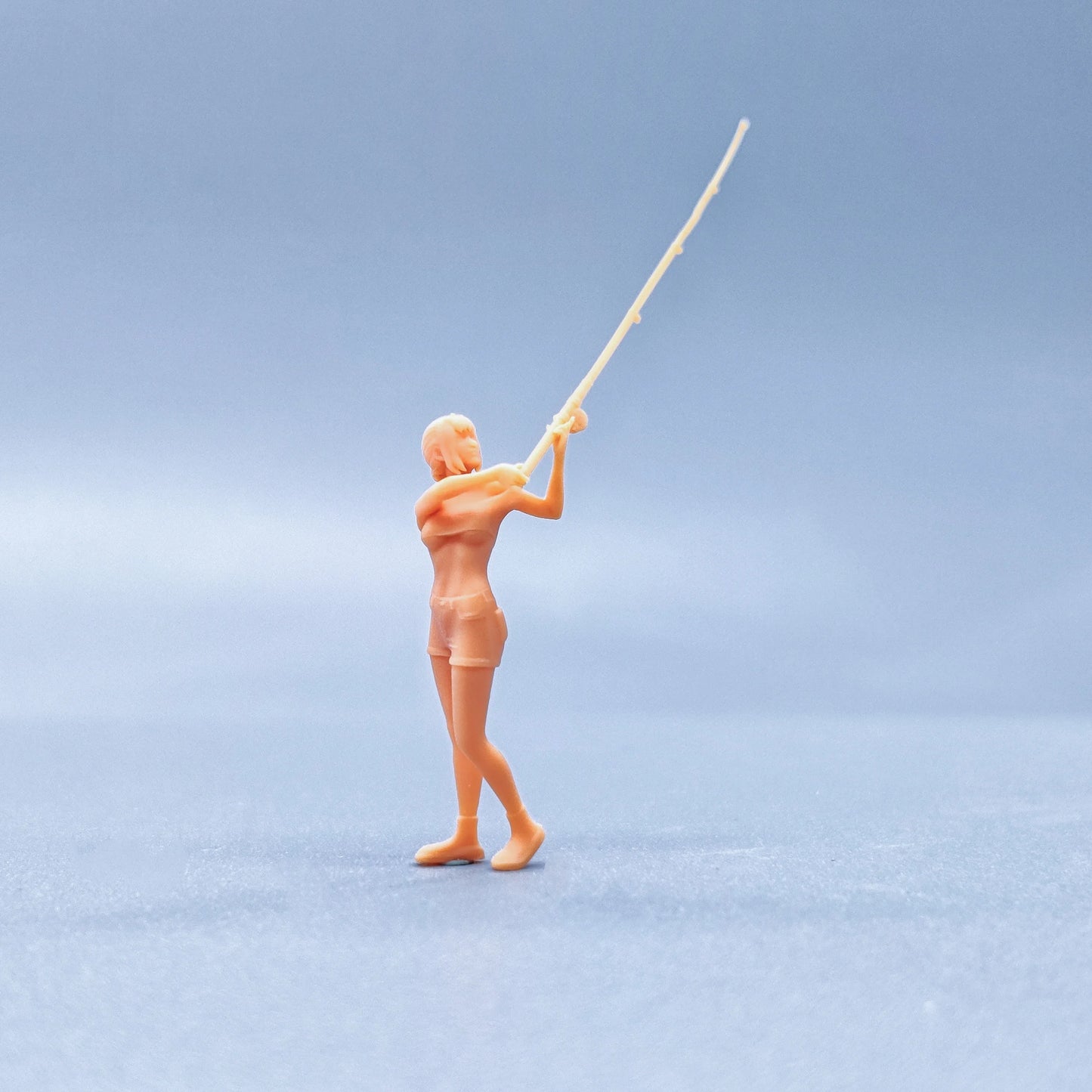 1/64 1/43 Figurines Scale Model Resin Fishing Swing Rod Girl Uncolored Miniatures Diorama Hand-painted V602