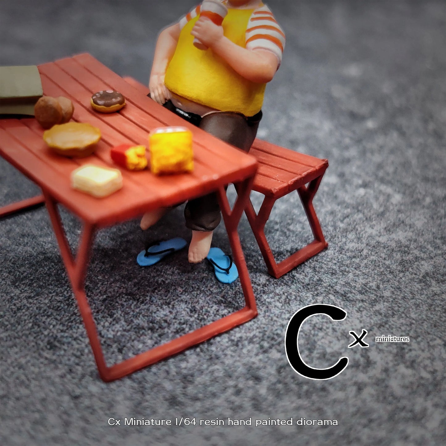 Cx Miniatures Diorama 1/64 Scale Figurines Model Mai Xiaopang's Lunch Collection Hand-painted
