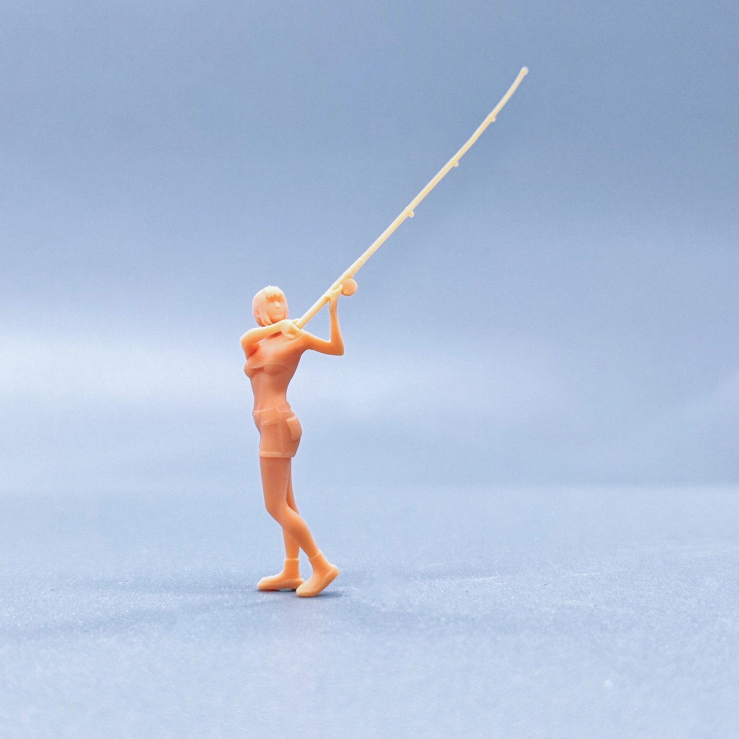 1/64 1/43 Figurines Scale Model Resin Fishing Swing Rod Girl Uncolored Miniatures Diorama Hand-painted V602