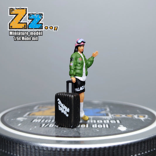 Zz Studio 1/64 Figure Model Sports Jacket Girl Collection Miniature Hand-painted