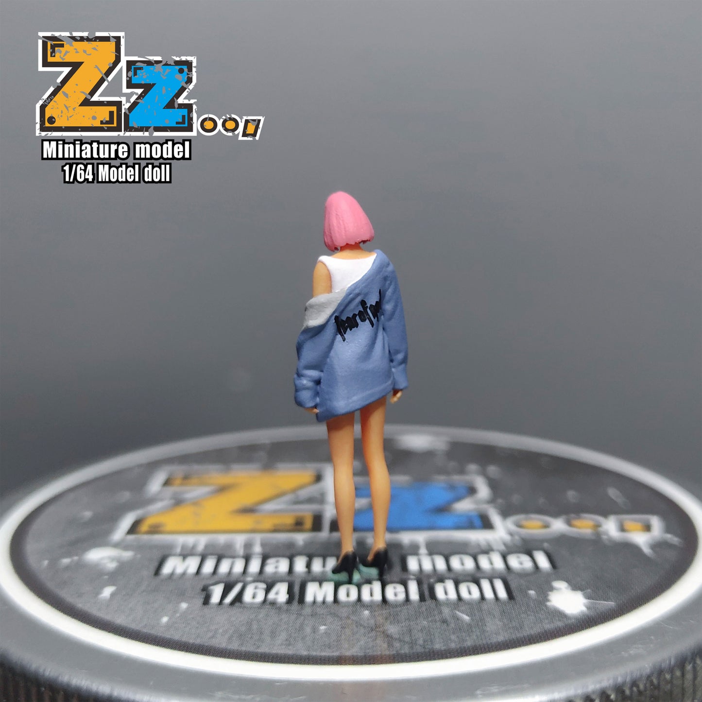 Zz Studio 1/64 Figure Model Off Shoulder Jacket for Women Collection Miniature Hand-painted