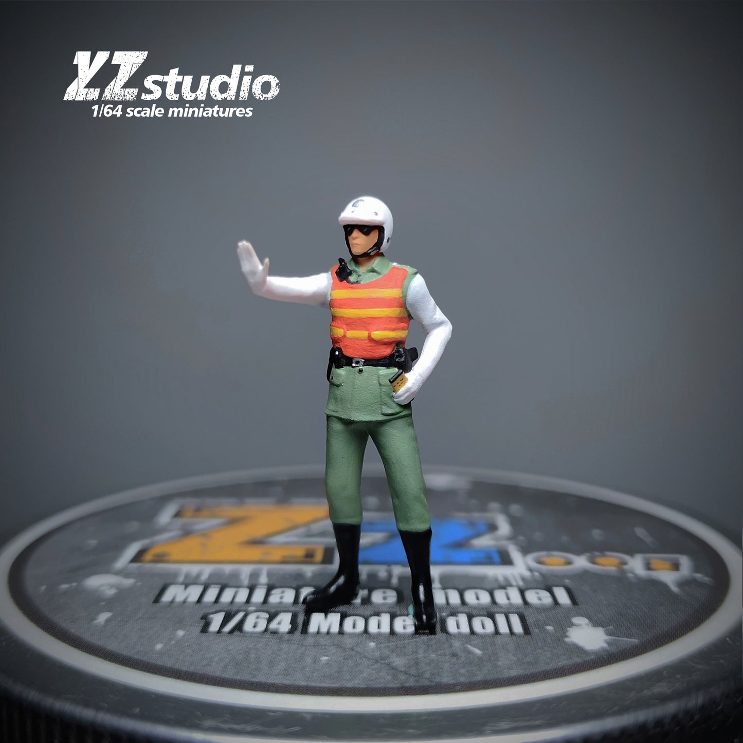 Zz Studio 1/64 Figure Model Traffic Port Police Collection Miniature Hand-painted