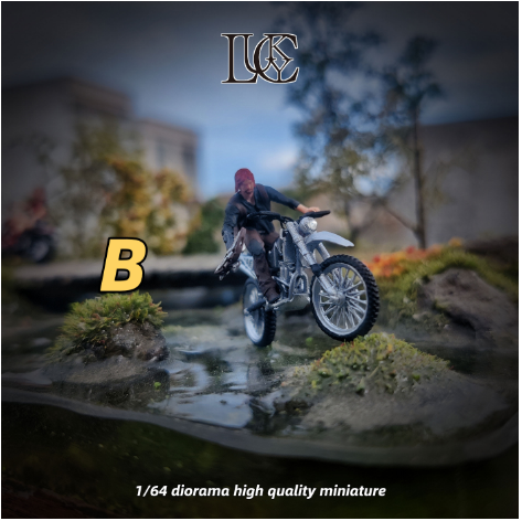 Lucky Studio 1/64 Scale Figurines Model Motorcycle Doll Collection Miniature Hand-painted