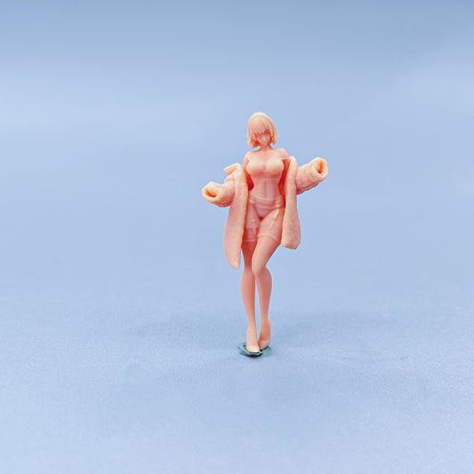 1/64 1/43 Figurines Scale Model Resin Snow Blowing Short Hair Uncolored Miniatures Diorama Hand-painted S244