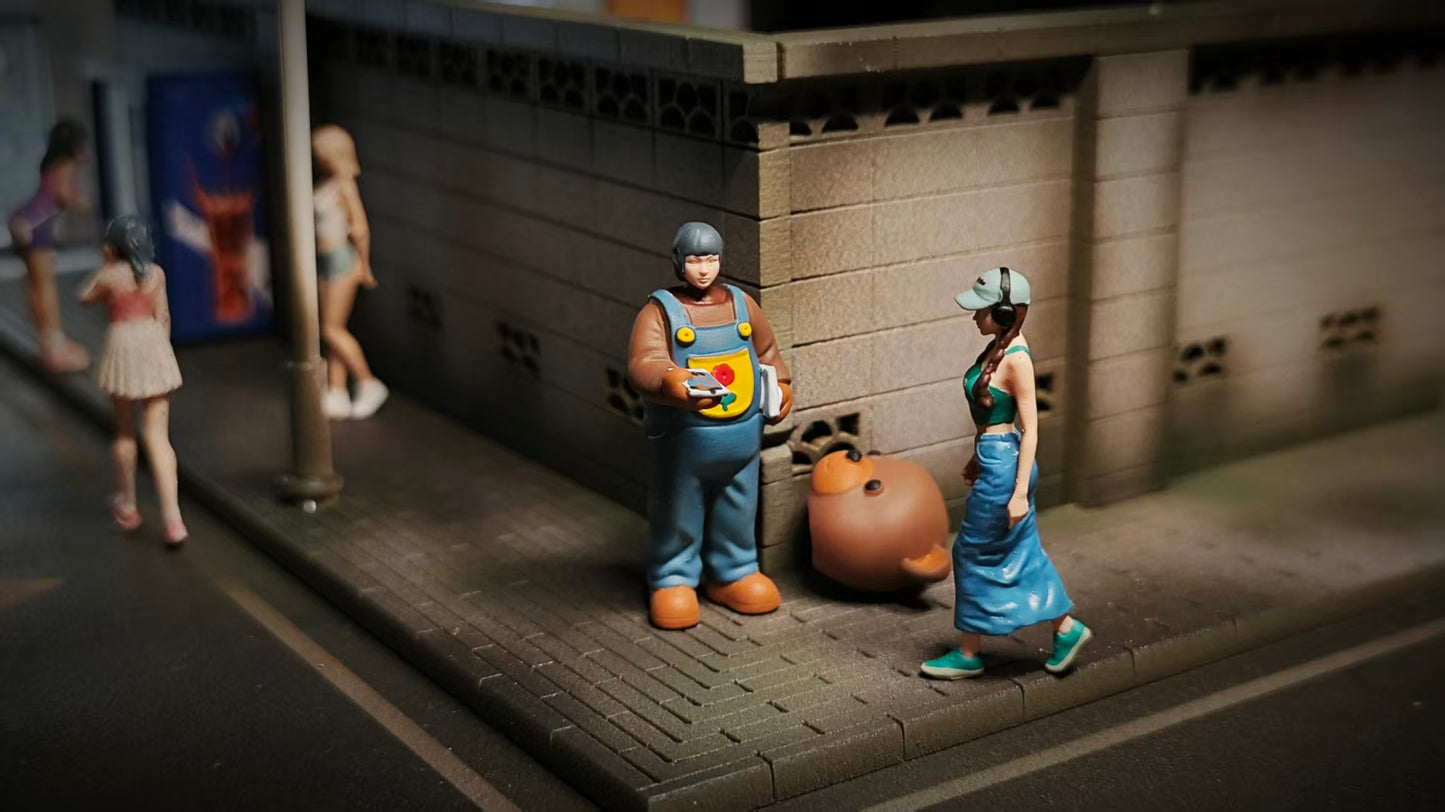 WX-MADE 1/64 Scale Figurines Model The Girl Handing Out Leaflets Collection Miniature Hand-painted