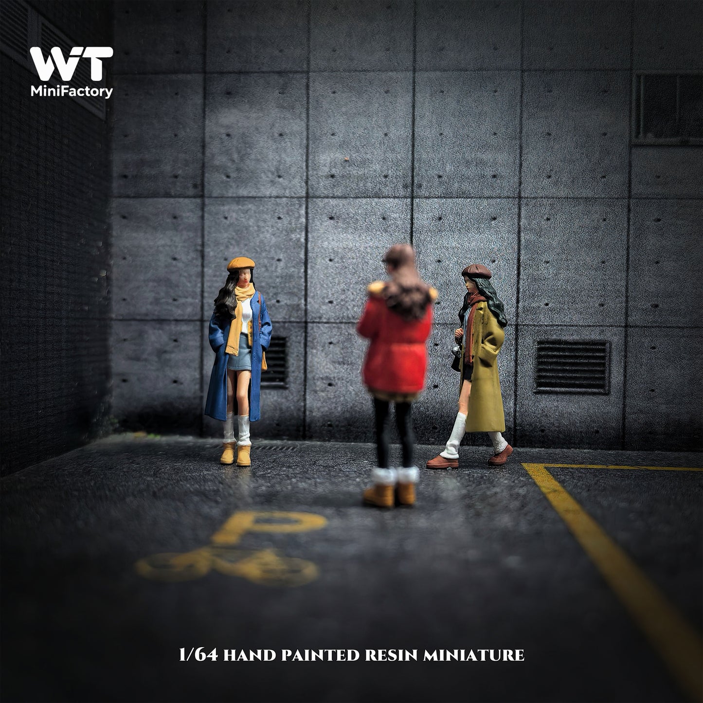 WT Minifactory 1/64 Scale Figurines Model Winter Girls Trio Collection Miniature Hand-painted