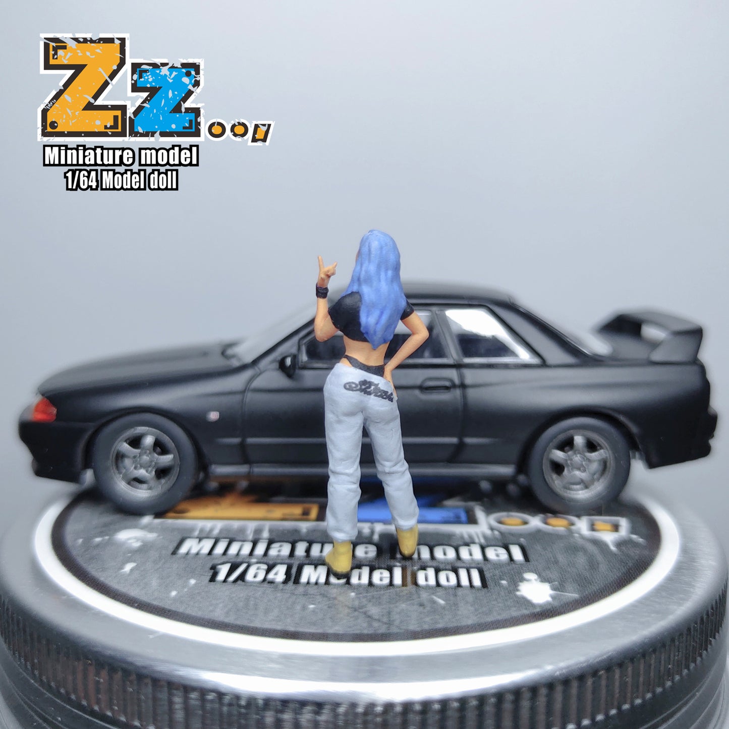 Zz Studio 1/64 Figure Model Hip Hop Girl Collection Miniature Hand-painted
