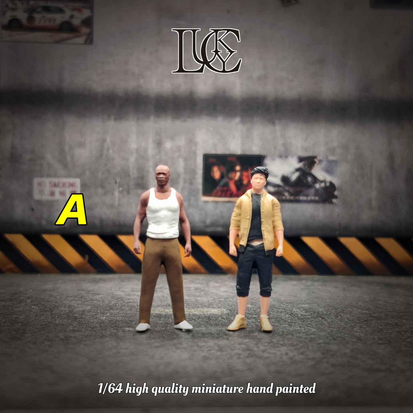 Lucky Studio 1/64 Scale Figurines Model Black and White Buddy Duo Collection Miniature Hand-painted