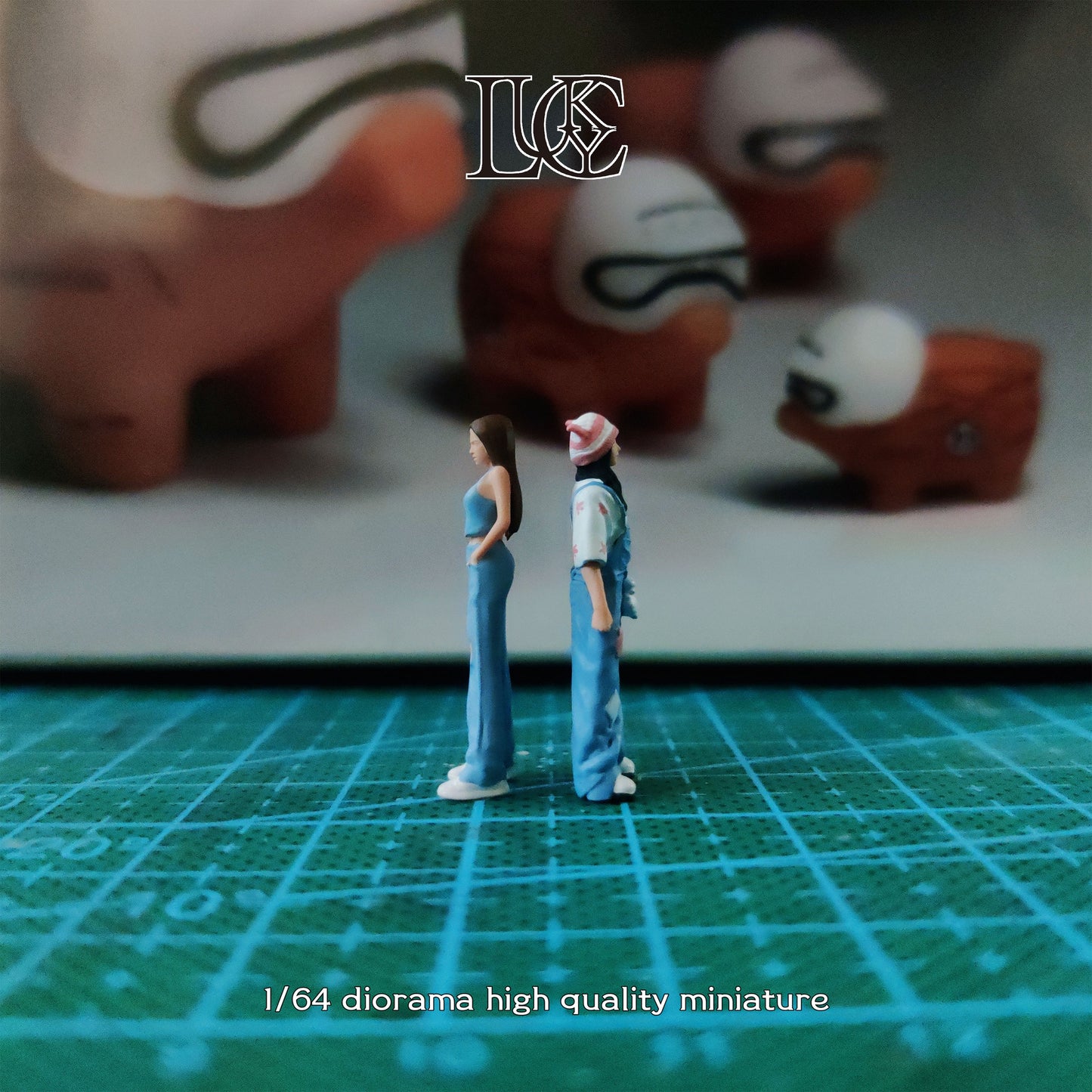 Lucky Studio 1/64 Scale Figurines Model Cowboy Sisters Duo Collection Miniature Hand-painted
