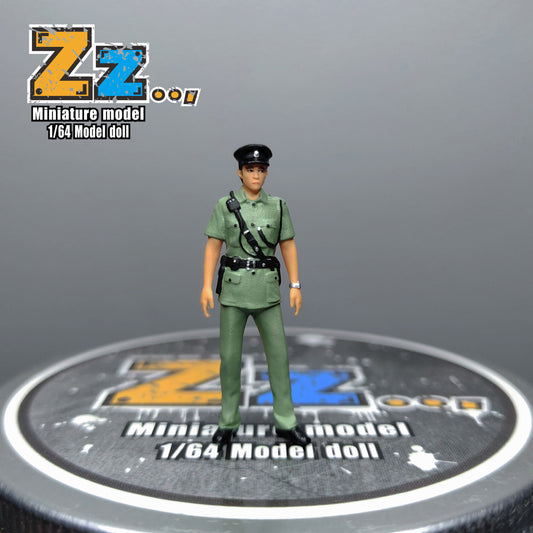 Zz Studio 1/64 Figure Model Hong Kong Veteran Police Officer Collection Miniature Hand-painted