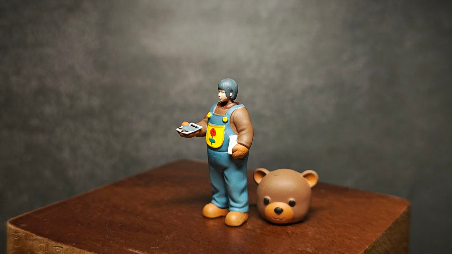 WX-MADE 1/64 Scale Figurines Model The Girl Handing Out Leaflets Collection Miniature Hand-painted