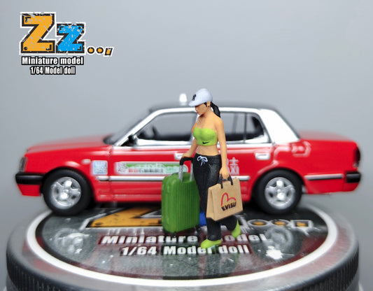 Zz Studio 1/64 Figure Model Traveling Girl 02 Collection Miniature Hand-painted