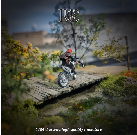 Lucky Studio 1/64 Scale Figurines Model Motorcycle Doll Collection Miniature Hand-painted