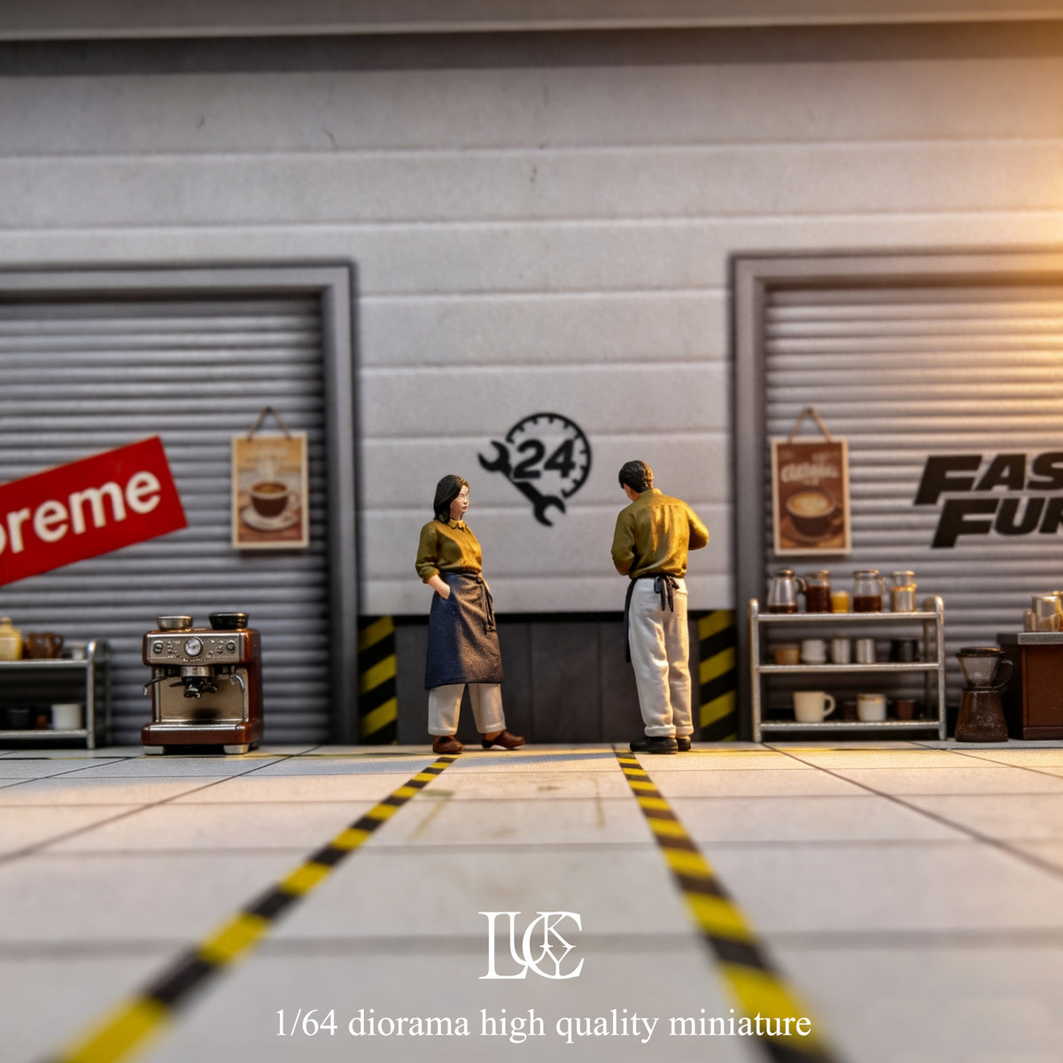 Lucky Studio 1/64 Scale Figurines Model Scale Barista Duo Collection Miniature Hand-painted
