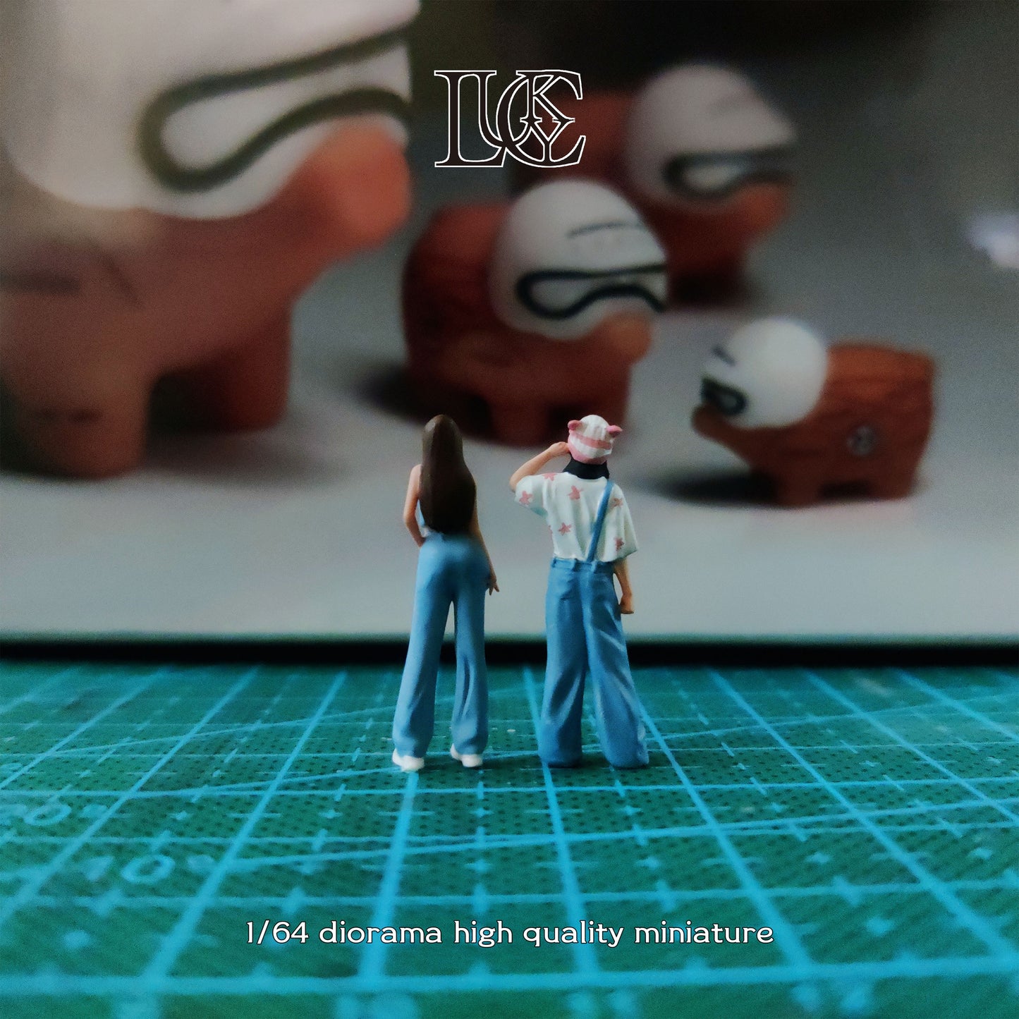 Lucky Studio 1/64 Scale Figurines Model Cowboy Sisters Duo Collection Miniature Hand-painted
