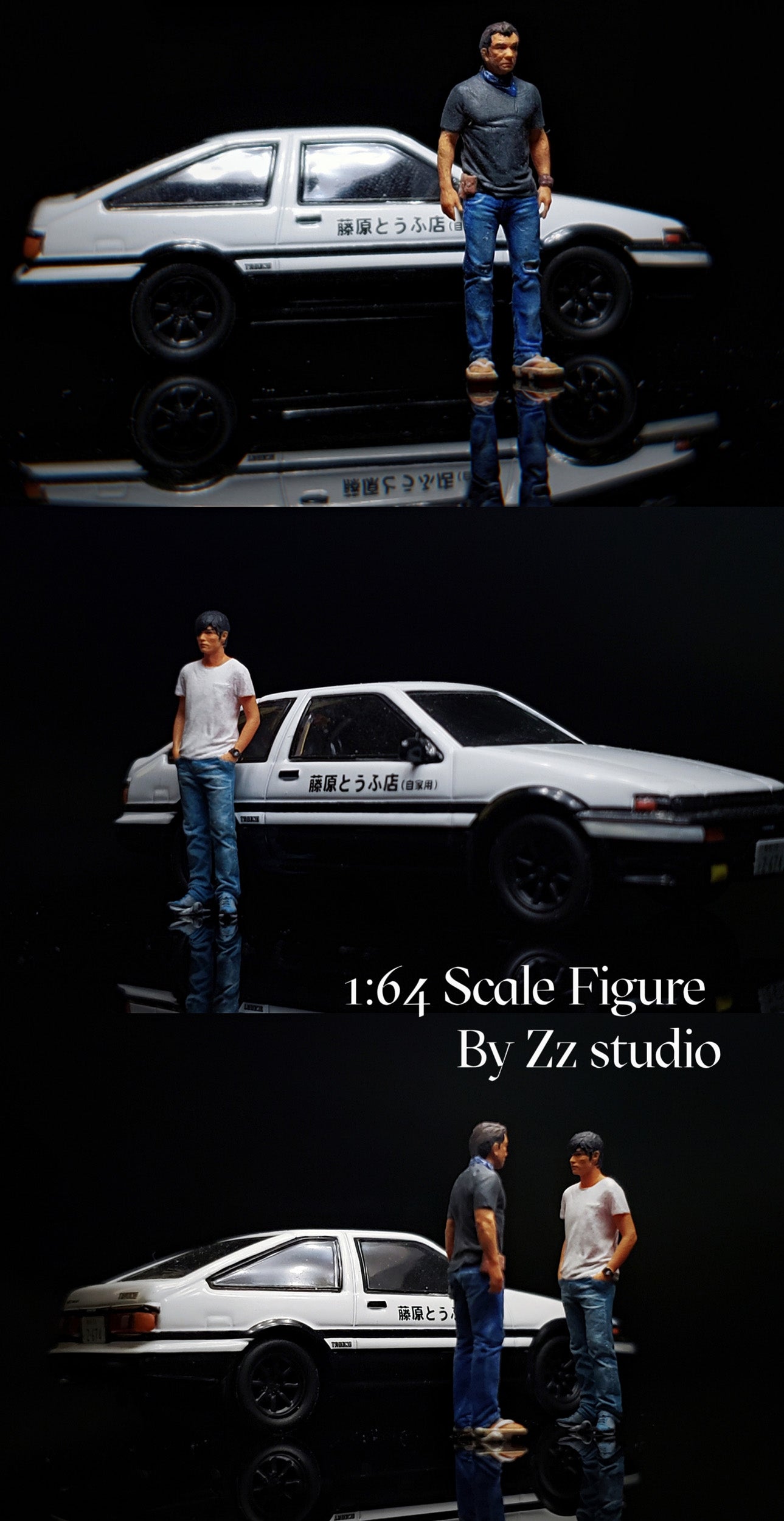 Zz Studio 1/64 Figure Model Movie Version - Father Son Driver Collection Miniature Hand-painted